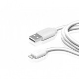 Cablu de date Fast Charge MSEE Lightning 8-Pin, 1m, 2A, iPhone / iPad / iPod, Alb Blister