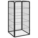 Cumpara ieftin Padoc pentru caini cu 4 panouri, negru, 50x100 cm, otel