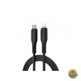 Cablu Date si Incarcare USB-C - Lightning WiWu Wi-C043E Starlink 30W 1m Negru