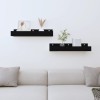 VidaXL Rafturi de perete, 2 buc., negru, 50x12x9 cm, lemn masiv de pin 823588