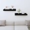 vidaXL Rafturi de perete, 2 buc., negru, 50x12x9 cm, lemn masiv de pin 823588