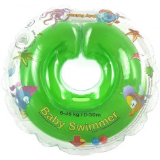 Colac de gat pentru bebelusi cu zornaitoare - Verde, 6-36 luni | Baby Swimmer