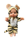 Papusa bebelus animalut tigrisor 17 cm din plastic cauciucat
