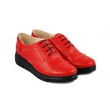 Pantofi dama rosii din piele naturala, cu platforme RUT2R
