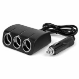 Cumpara ieftin Distribuitor priza auto negru 12 24V, 120W, 3 prize bricheta