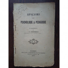 Spicuiri din PSICHOLOGIE si PEDAGOGIE - I.G. Marinescu foto
