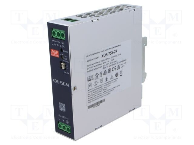 MEAN WELL Alimentator pulsatoriu 75W 24V DC pentru șină DIN