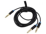Cablu Audio Jack 6,3mm 1m Negru, Vention