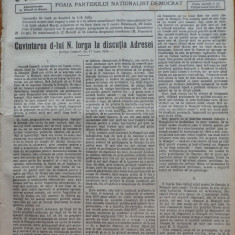 Ziarul Neamul romanesc , nr. 25 , 1914 , din perioada antisemita a lui N. Iorga