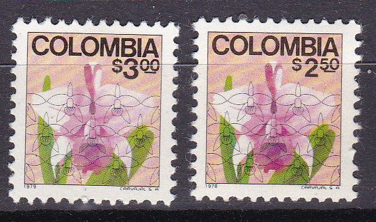 Columbia 1978/79 flori orhidee MI 1353/1387 MNH
