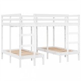 Cumpara ieftin Pat supraetajat triplu, alb 140x200/70x140 cm lemn pin