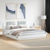 VidaXL Cadru de pat cu tăblie, alb, 160x200 cm, lemn prelucrat 3209905