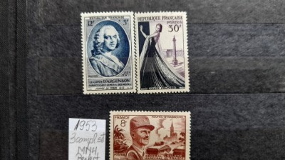 1953-Franta- 3 c.set MNH foto