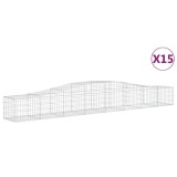 Cumpara ieftin Cosuri gabion arcuite 15 buc, 400x50x40/60 cm, fier galvanizat