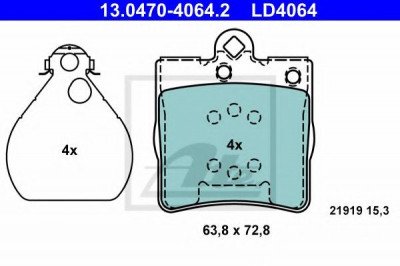 Set placute frana,frana disc MERCEDES C-CLASS (W203) (2000 - 2007) ATE 13.0470-4064.2 foto