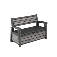 Bancă de grădină/depozitare din plastic Decocoat, 227 L, gri furtună