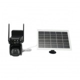 Camera supraveghere cu lentila duala 6MP, 4G, WIFI 2.4 GHz cu panou solar, baterie 9000 mAh, PTZ control, senzor miscare, detectie umana PIR, night vi
