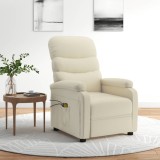 VidaXL Fotoliu de masaj electric, crem, piele ecologică