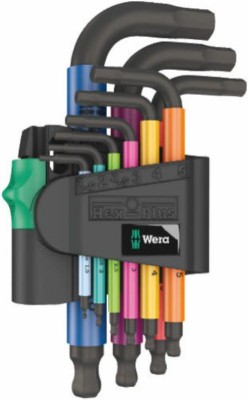 950 SPKS MULTICOLOUR 950/9 HEX-PLUS MULTICOLOUR 2 WINKELSCHL&amp;Uuml;SSELSATZ KOMPAKTFORM, METRISCH, BLACKLASER 05133164001 WERA foto