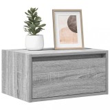vidaXL Noptieră montată pe perete cu lumini LED, sonoma gri
