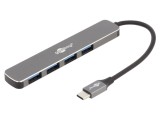 Hub USB Goobay 79157, 4x USB A + USB C, USB 3.2 5Gbps, gri plat