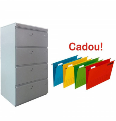 CLASIFICATOR METALIC DUBLU CU 4 SERTARE 840x610x1365 mm (LxlxH), ECO+, +CADOU!!! (10 Dosare suspendabile Bantex) foto