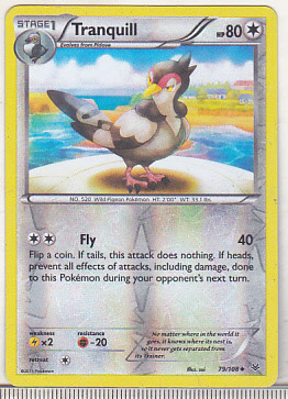 bnk crc Cartonas Pokemon 2015 Tranquill 79/108 holo