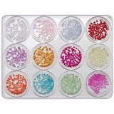 Cumpara ieftin Set de 12 buc de decorații unghii, 5g - inimi sidefate, INGINAILS