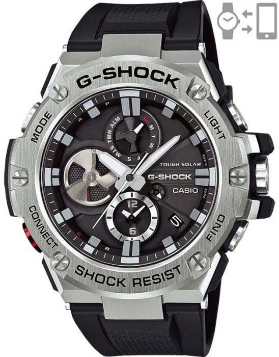 Ceas Barbati, Casio G-Shock, G-Steel Bluetooth GST-B100-1AER - Marime universala