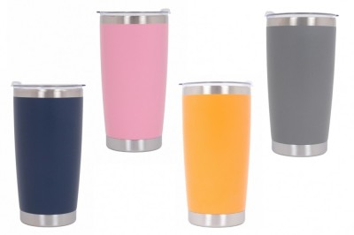 Family Pack 4x Cana Termoizolanta Otel Inoxidabil SS304 cu Capac Perete Dublu 590ml Albastru Portocaliu Roz Gri Performance AutoTuning foto