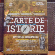 NATIONAL GEOGRAFIC - CARTE DE ISTORIE - 3 VOL. CARTONATE CU DOCUMENTE DETASABILE