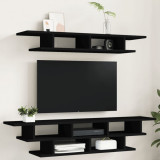 Seturi TV de perete, negru, lemn prelucrat GartenMobel Dekor, vidaXL