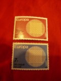 Serie Belgia 1970 - Europa CEPT , 2 valori, Nestampilat