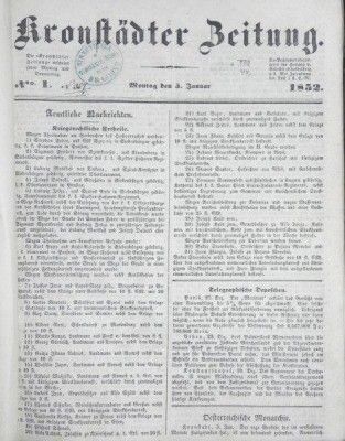 KRONSTADER ZEITUNG 1852 foto