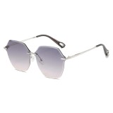 Ochelari de soare pentru femei 8195, silver / gradient gray