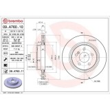 Set disc frana Mercedes Clasa C (W204) 01.07-01.15, Clasa E Convertible (A207) 01.10-12.16, Clasa E Coupe (C207) 01.09-12.16, Spate, 300X22mm, ventil, BREMBO