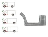 Prag metalic Mercedes Sprinter 2006-2018, Vw Crafter (2e), 12.2005-04.2017, fata, Stanga, inalta; sub usa fata; cu 1/3 segment aripa (aripa interioar, Rapid