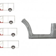 Prag metalic Mercedes Sprinter 2006-2018, Vw Crafter (2e), 12.2005-04.2017, fata, Stanga, inalta; sub usa fata; cu 1/3 segment aripa (aripa interioar