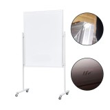 Cumpara ieftin Tabla magnetica doua fete scriere, 90x120 cm, stand mobil cu blocare roti, rama aluminiu, RESIGILAT