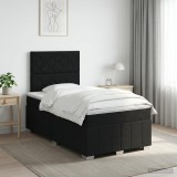Cumpara ieftin Pat boxspring cu saltea Negru 120 x 190 cm Tesatura