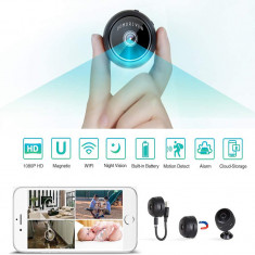 Camera mini de supraveghere, WiFi, vedere nocturna, stocare, iOS si Android