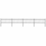 vidaXL Gard de grădină cu v&acirc;rf tip suliță din oțel 714,5x80 cm, negru 277605