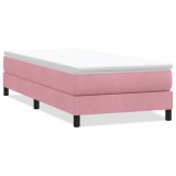 Cumpara ieftin Pat cu arcuri fara saltea roz 80x220 cm catifea