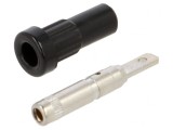 Soclu Banană 2mm Negru cu Izolație pe Panou 10A 30VAC 60VDC