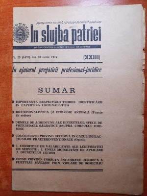 in slujba patriei 20 iunie 1977 -organ central al ministerului de interne foto