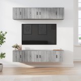 vidaXL Set dulapuri TV, 6 piese, gri sonoma, lemn prelucrat