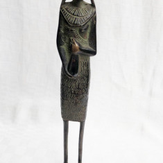 Impresionanta sculptura in bonz - arta africana - patina deosebita