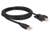 Cablu USB 2.0 DELOCK 87201, USB A la USB B aurit 2m, 480Mbps, negru