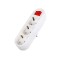 Stecher triplu cu intrerupator 16A 2P+E 3 prize alb
