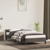 Cadru Pat cu Tablie Gossi, 80x200 cm, Catifea Gri Inchis, Somiera Inclusa, Pat Dormitor, Design Modern